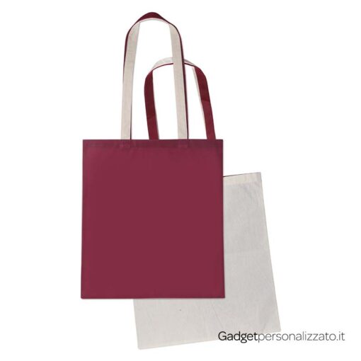 Shopper in cotone naturale e TNT colorato con manici lunghi