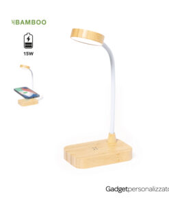 Lampada caricatore wireless in bambù