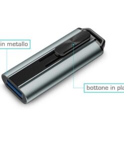 Chiave USB in metallo con inserti in plastica