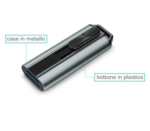 Chiave USB in metallo con inserti in plastica