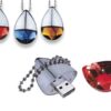 Chiave USB in metallo e cristallo colorato