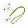 Lanyard tubolare bicolore con etichetta in tessuto