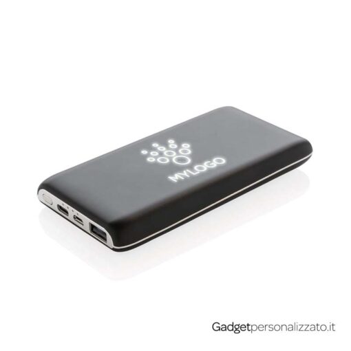 Power bank wireless 8000 mAh con logo retroilluminato